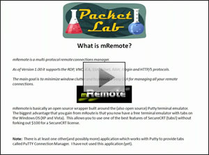 mRemote Terminal Emulator - Part 1 - Click to play mRemote Terminal Emulator - Part 1